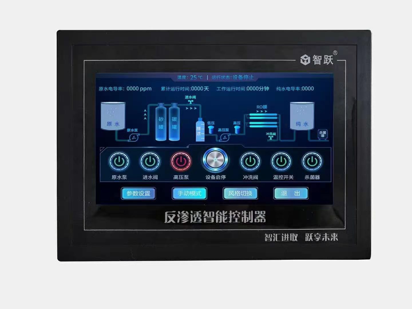 扬州智跃反渗透控制器7寸动态触摸屏工业机控制器接线简单安装方便参数