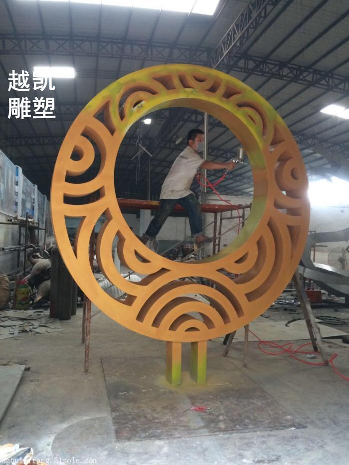 圆环雕塑标志 制造 优选软装圆环雕塑