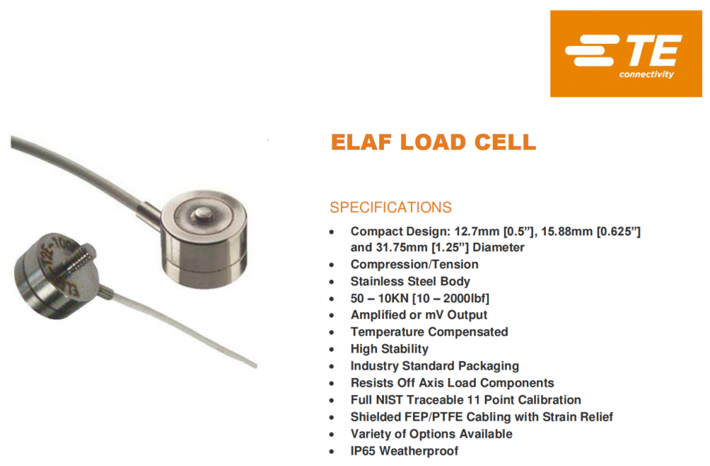 供应美国 精量ELAF系列拉压力传感器电缆与传感器连接处采用加固弹簧,全温度补偿，寿命较长