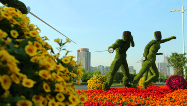 四川内江植物造型绿雕熊、熊猫园林可爱动物雕塑