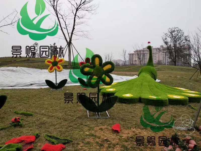 陕西西安景观绿雕生产厂家都江堰熊猫乐园成都绿雕植物定制