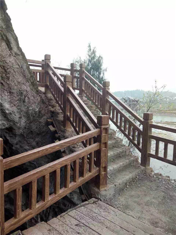 山东潍坊新农村建设栏杆仿木别墅庭院设计