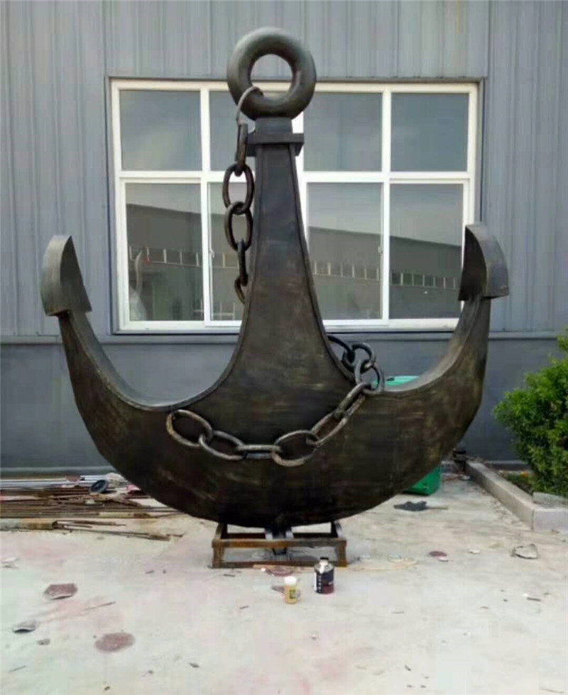船锚雕塑，不锈钢船锚雕塑