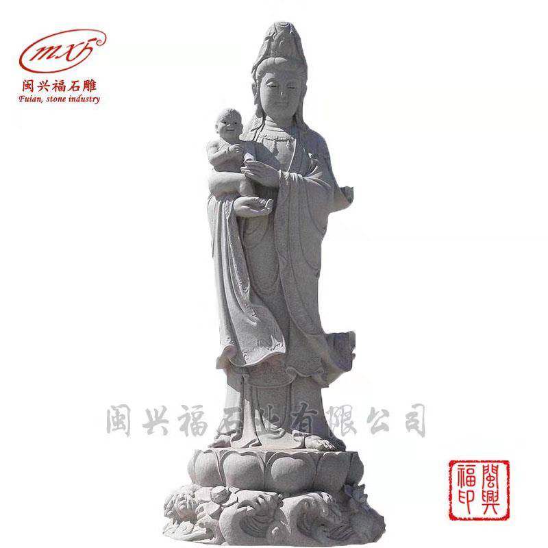 惠安佛像石雕厂家供应送子观音花岗岩观音菩萨佛像摆件可定做