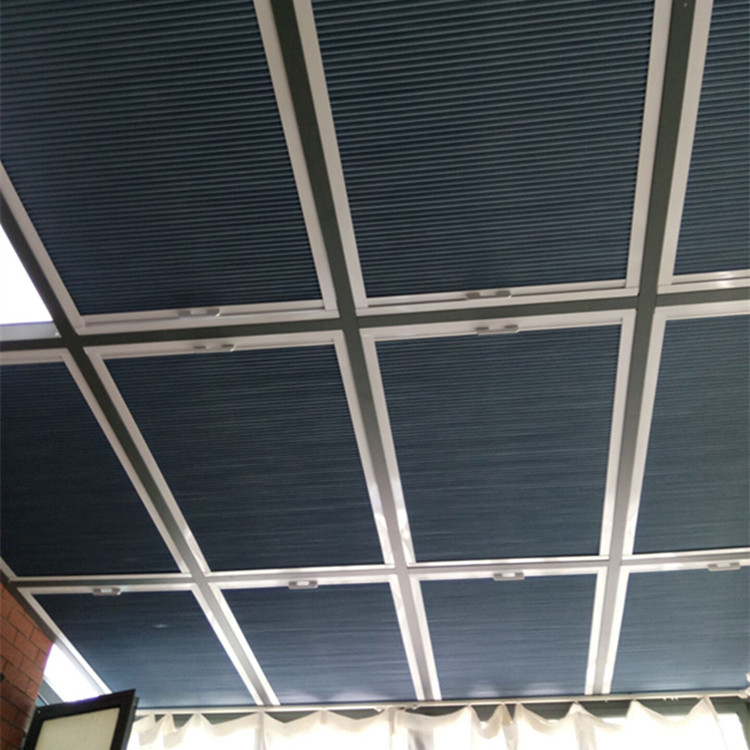 哈爾濱三角天窗蜂巢簾安裝 陽光房頂棚