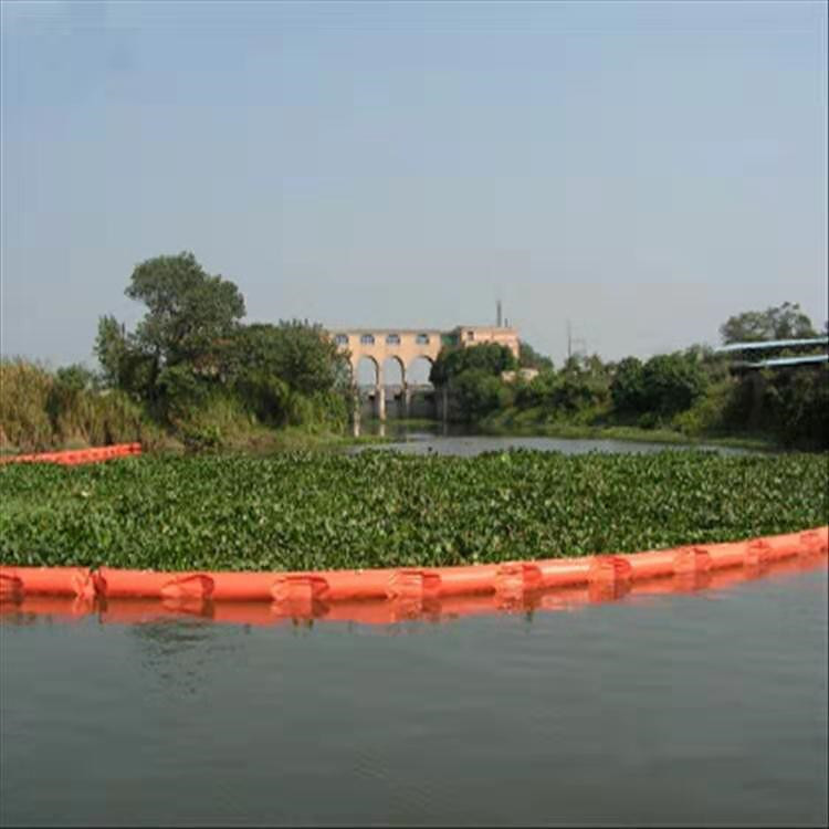 河道水草拦污浮漂 长条形水上浮拦施工安装