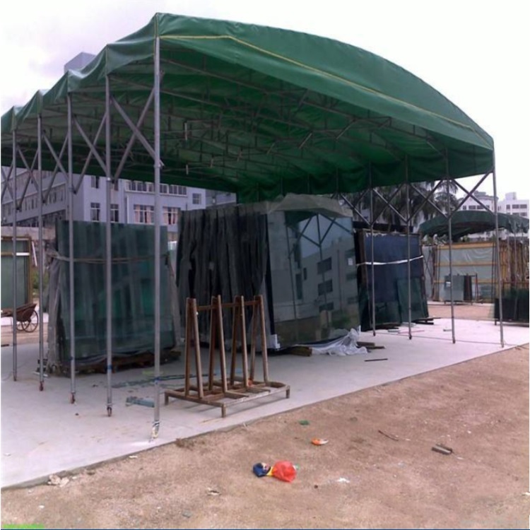 南昌东湖伸缩帆布推拉蓬 室外折叠遮阳棚 工地施工帐篷可多种规格