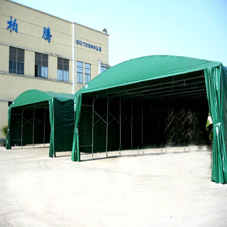 济阳县大型仓储推拉雨棚 制作安装自动推拉仓库蓬 活动轨道收缩篷 设计效果图