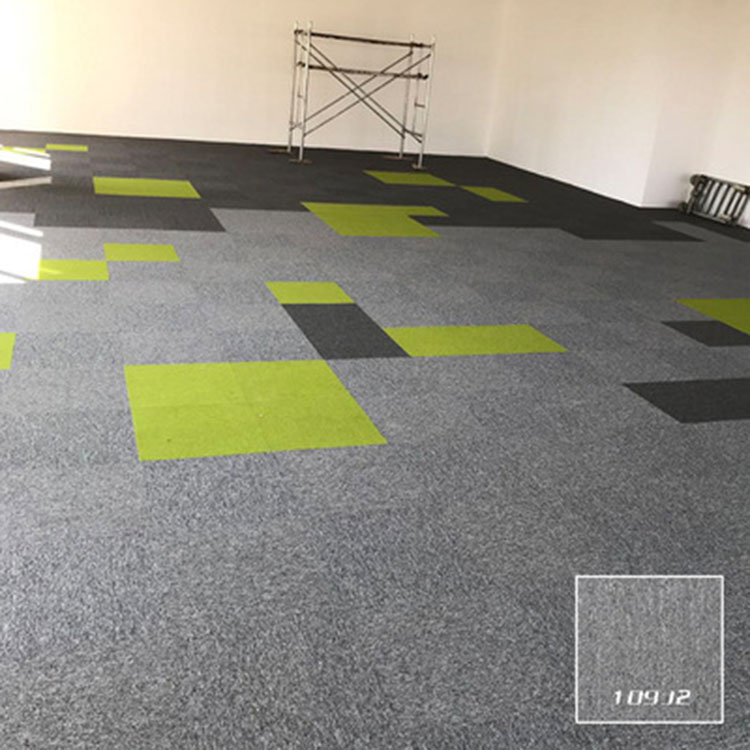 素色条纹方块地毯 办公室拼接地毯 PVC底拼块地毯