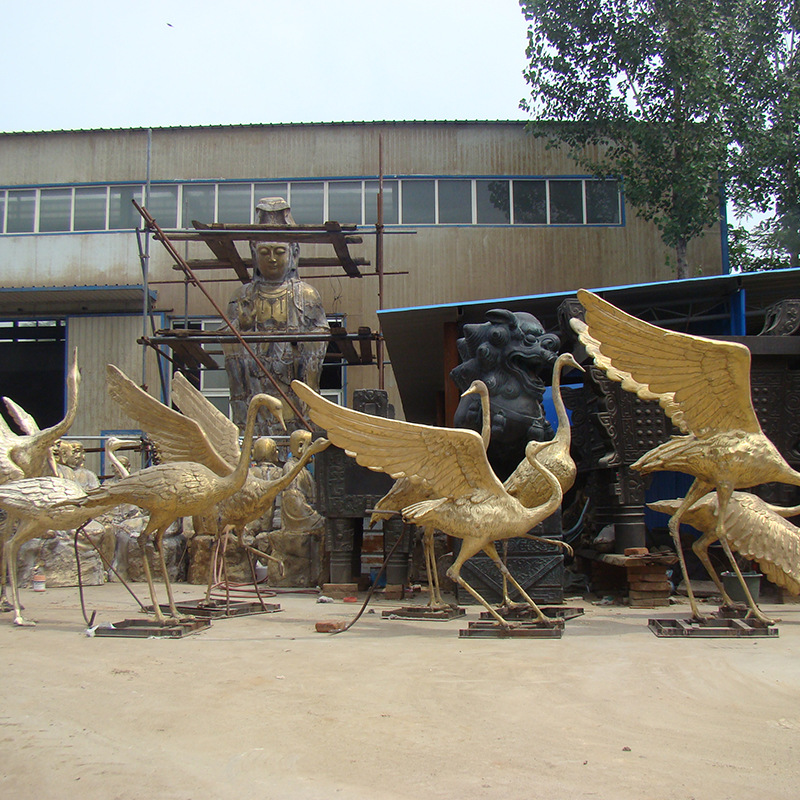 铜仙鹤雕塑，仙鹤铜雕加工厂家