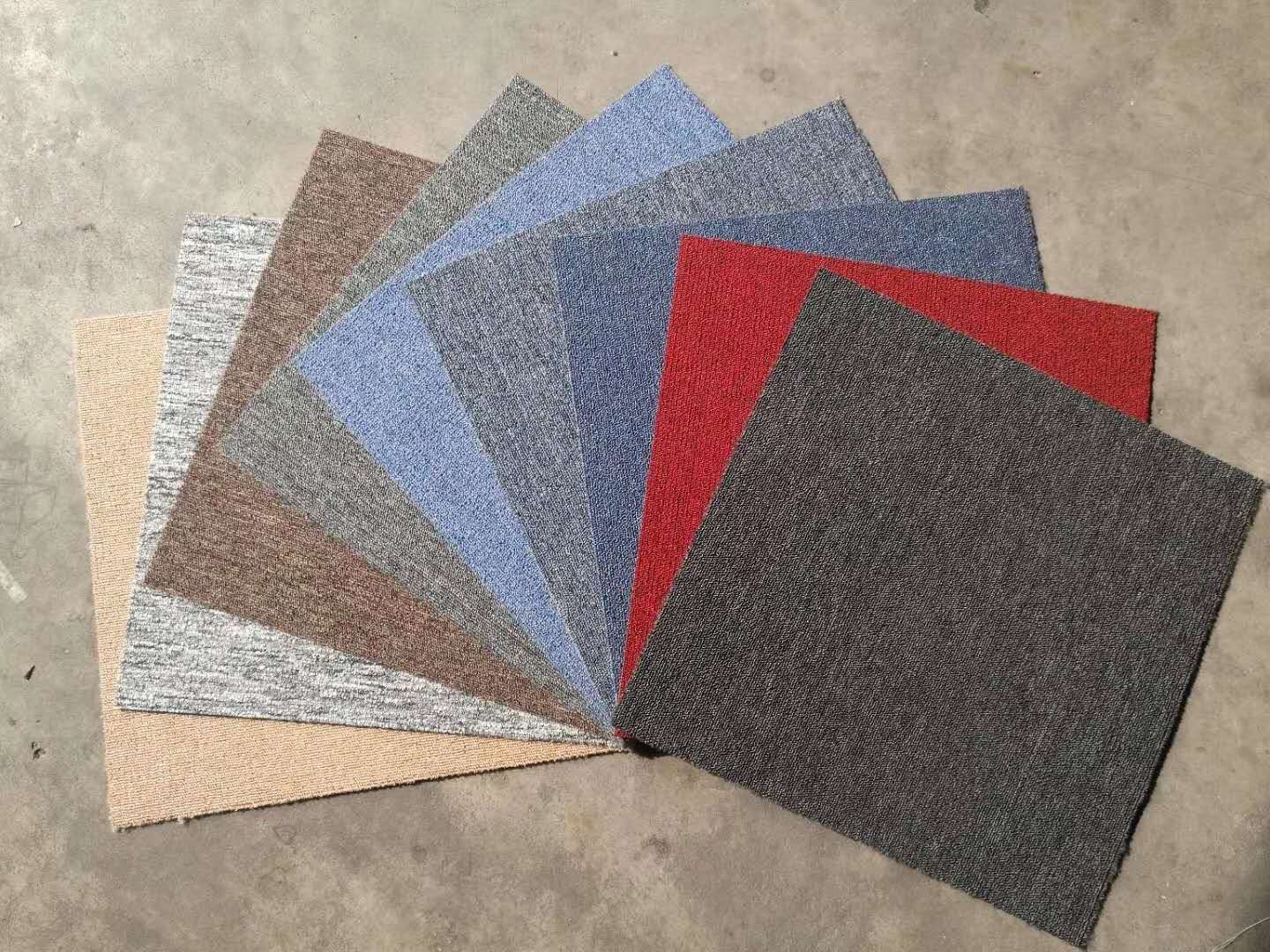 工厂直销办公室地毯拼接满铺方块地毯商用纯色条纹地毯酒店工程毯