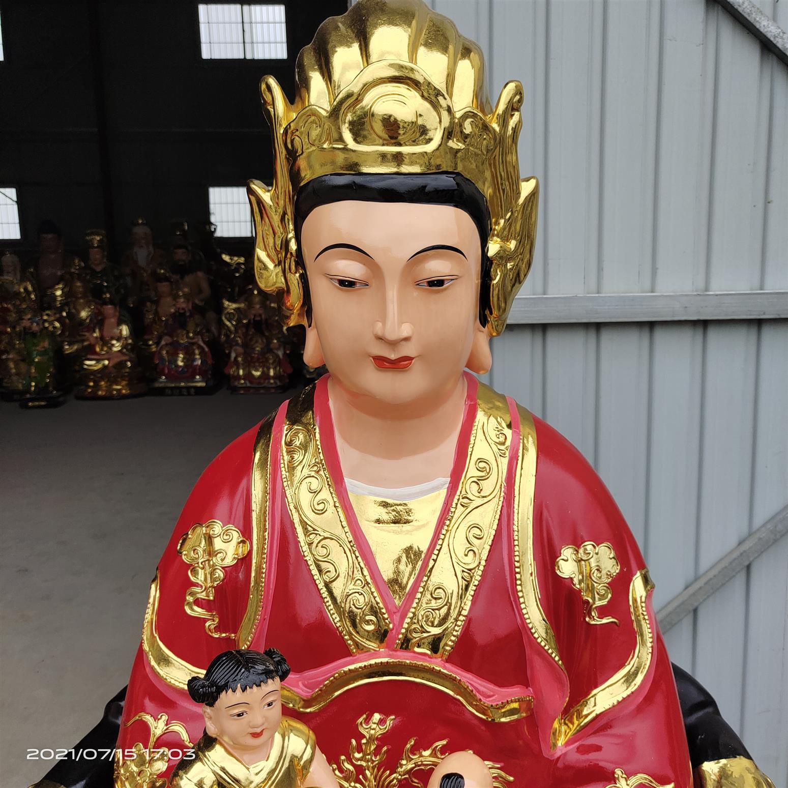 秦皇岛十二老母佛像厂家 三圣母神像 手工打造