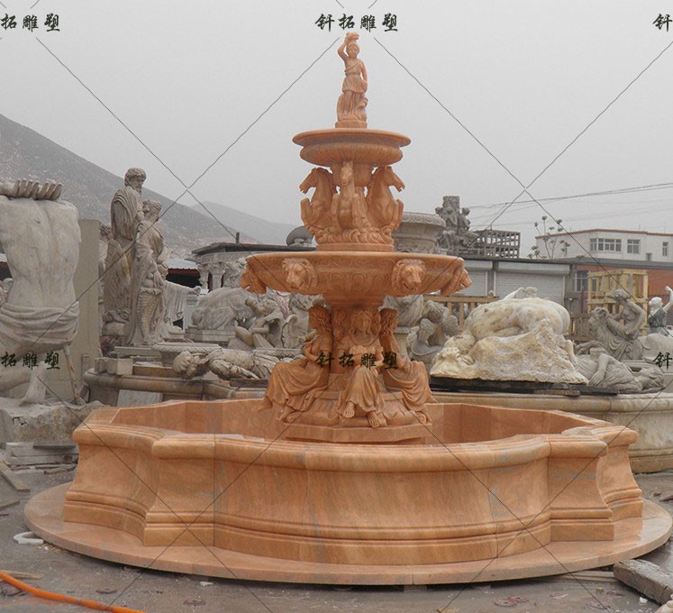 江西承接石雕喷泉广场水景景观雕塑,石雕喷水池
