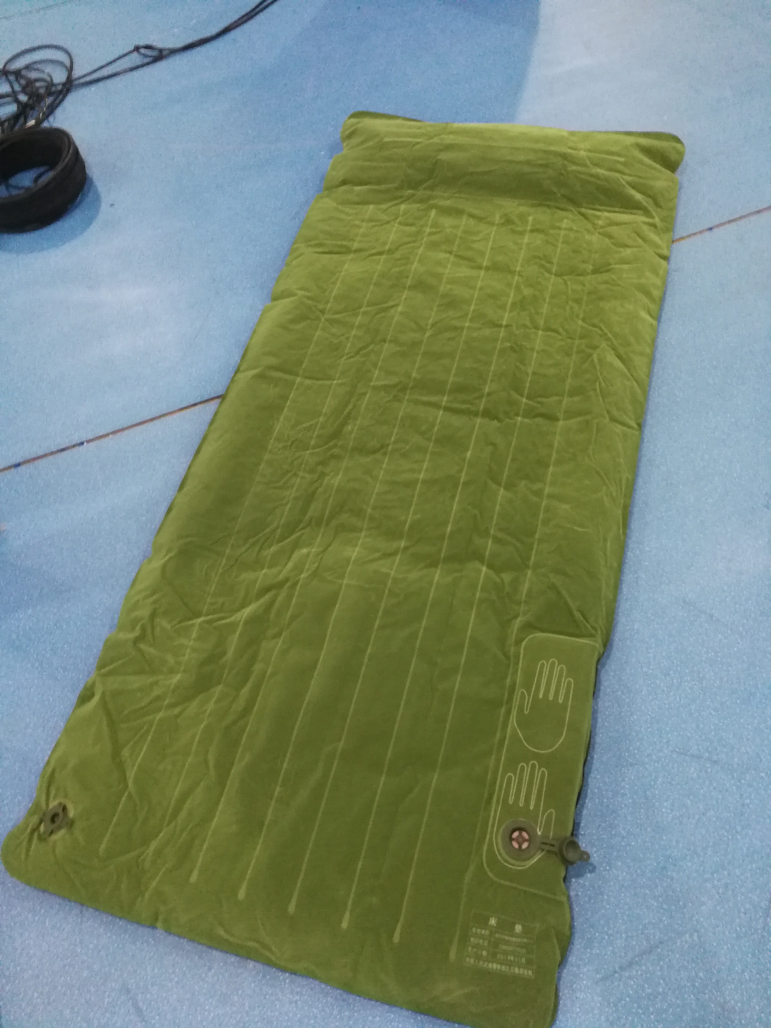 野营式充气床垫 手压自动充气 户外便携单人防潮垫按压式充气床