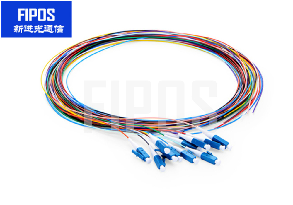 1m 12芯 LC/UPC 单模 彩色光纤尾纤-无外护套
