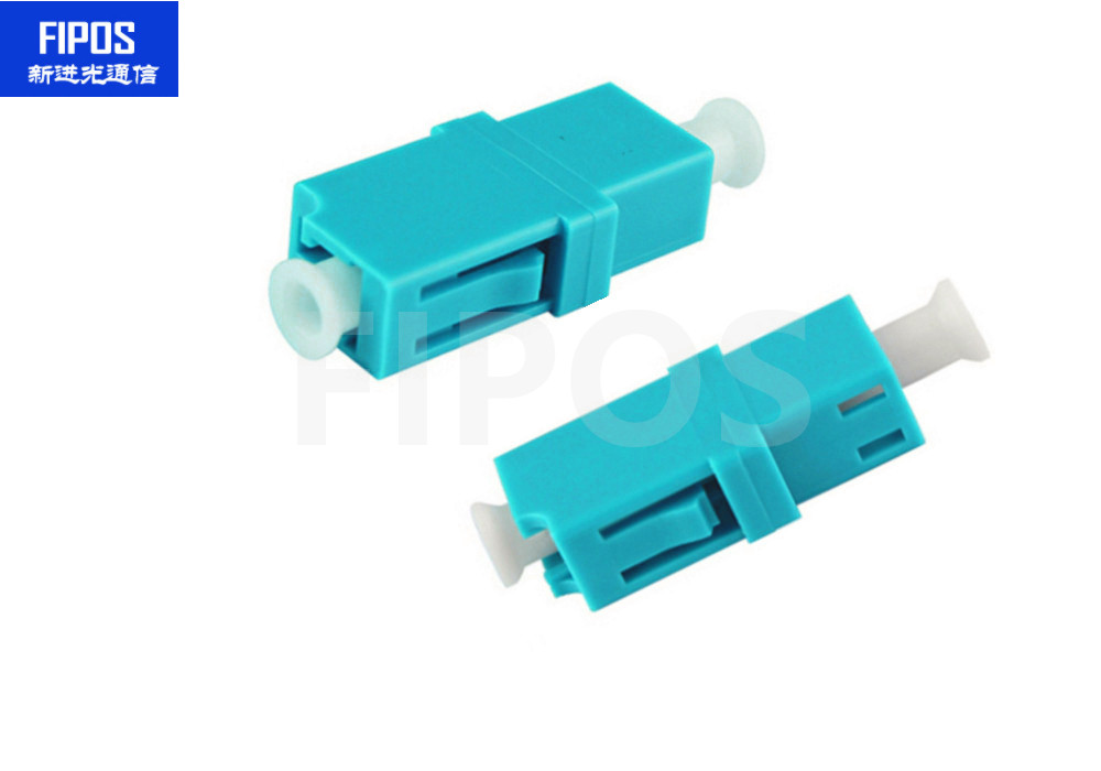 LC/UPC 单工多模水蓝色光纤适配器电信级 50个每盒