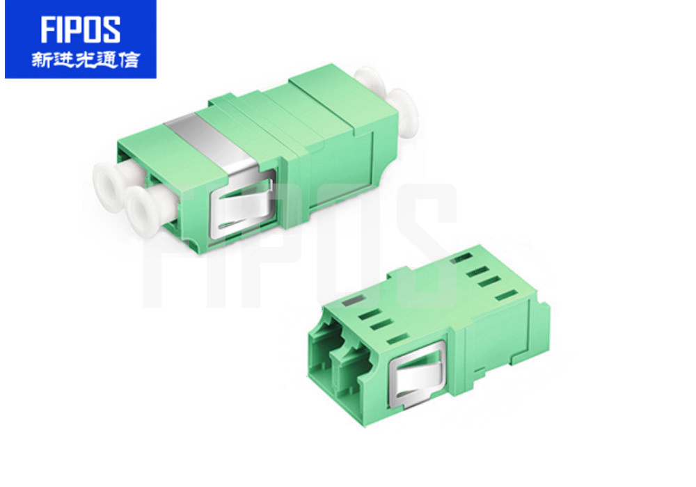 LC-LC双工耦合器绿色无法兰光纤连接器 LC法兰盘适配器 电信级