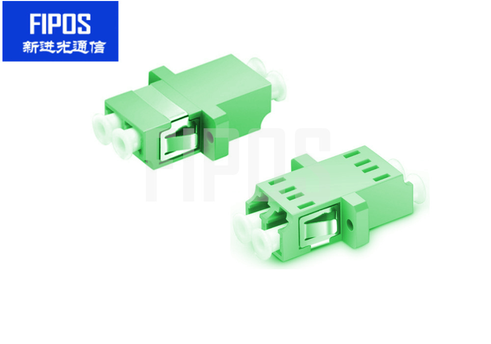 LC-LC双工耦合器绿色有法兰光纤连接器 LC法兰盘适配器 电信级