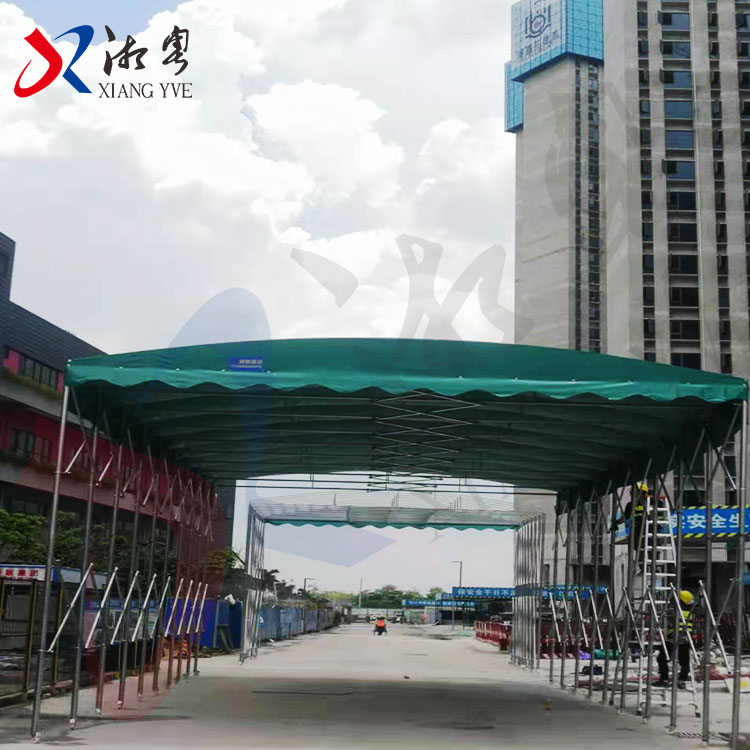 桂林移动遮阳棚伸缩式 卸货平台雨蓬龙胜XYLS-07 厂房过道悬空式雨篷安装快捷