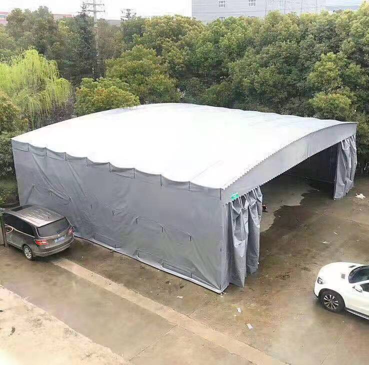 订做大型移动伸缩推拉帐篷 户外仓库活动雨棚 万向轮推拉式遮阳