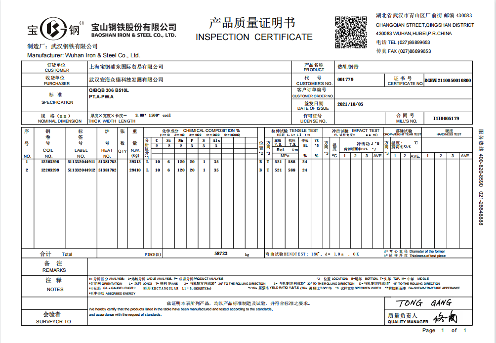 汽车大梁钢510L，610L，700L等