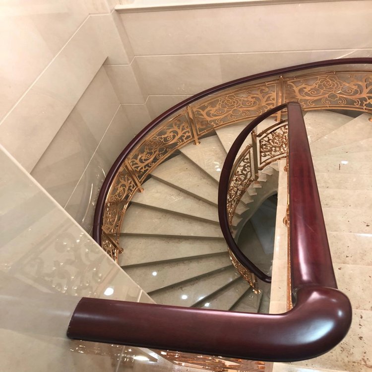 福州全铜雕刻设计铜楼梯扶手规格
