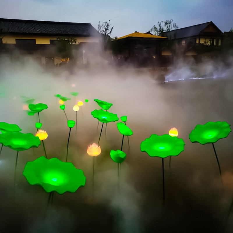 联球led荷花灯水池防水荷花造景灯池塘景观装饰荷花灯