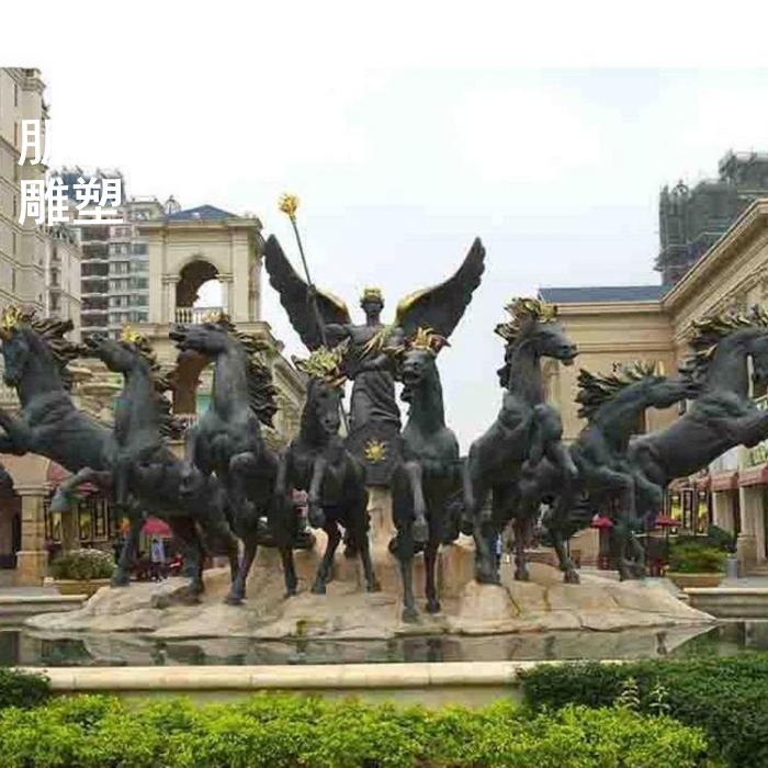 酒店骑兵雕塑生产商 镜面效果 不锈钢骑兵雕塑艺术品