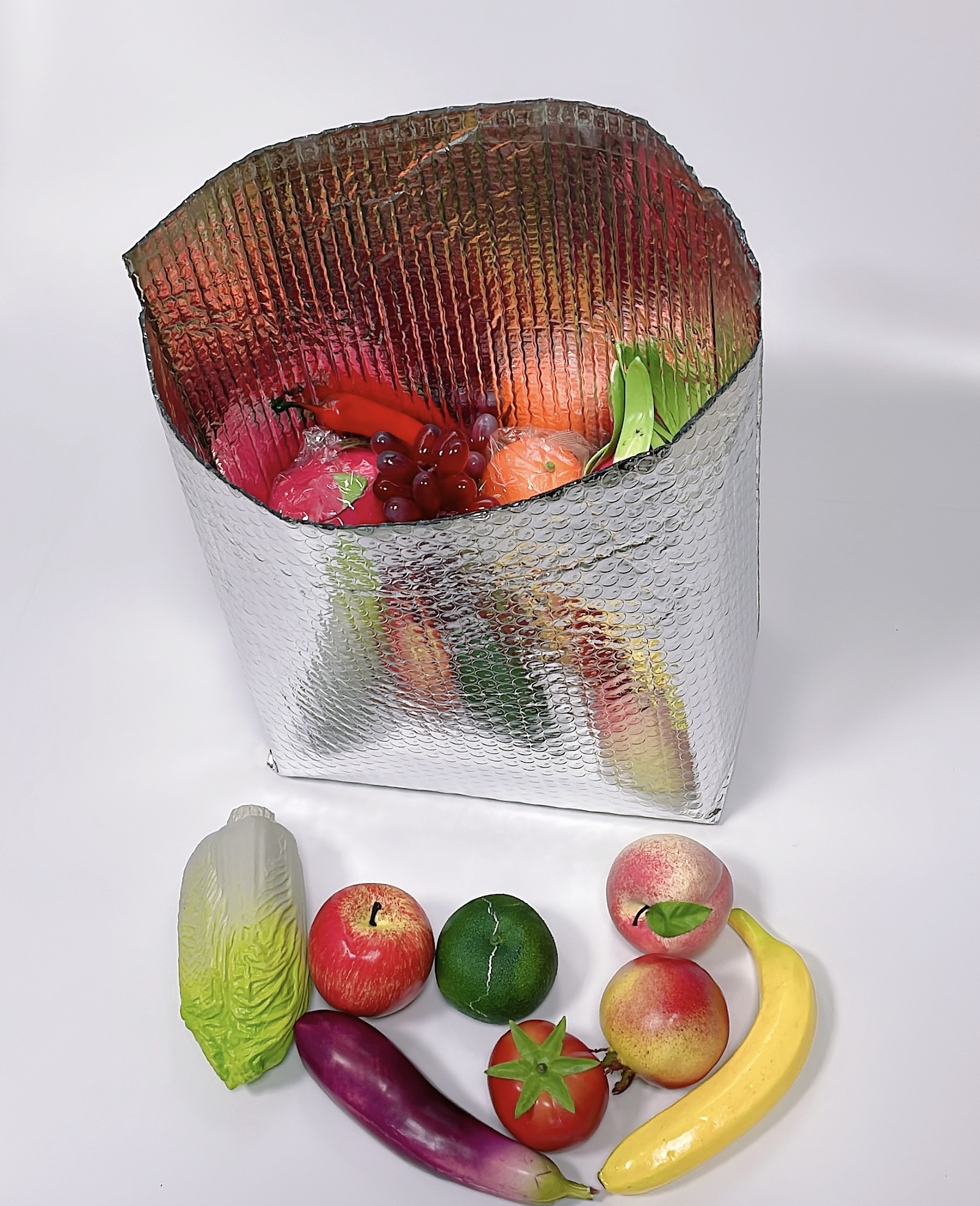 定做铝箔PE气泡保温袋立体纸箱内衬生鲜水果冷链运输包装袋