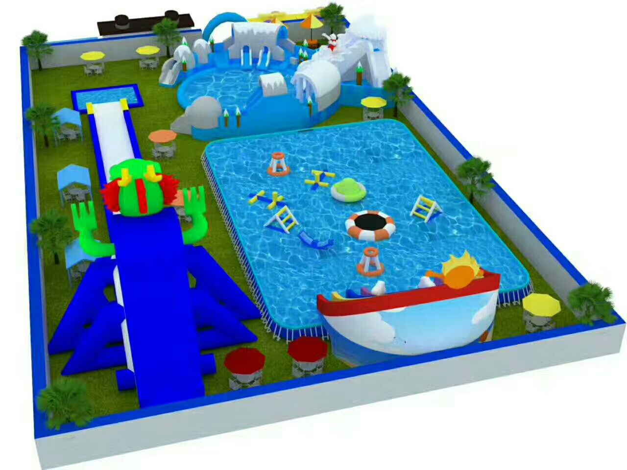 水上樂園支架游泳池流動項目固定場地可教學