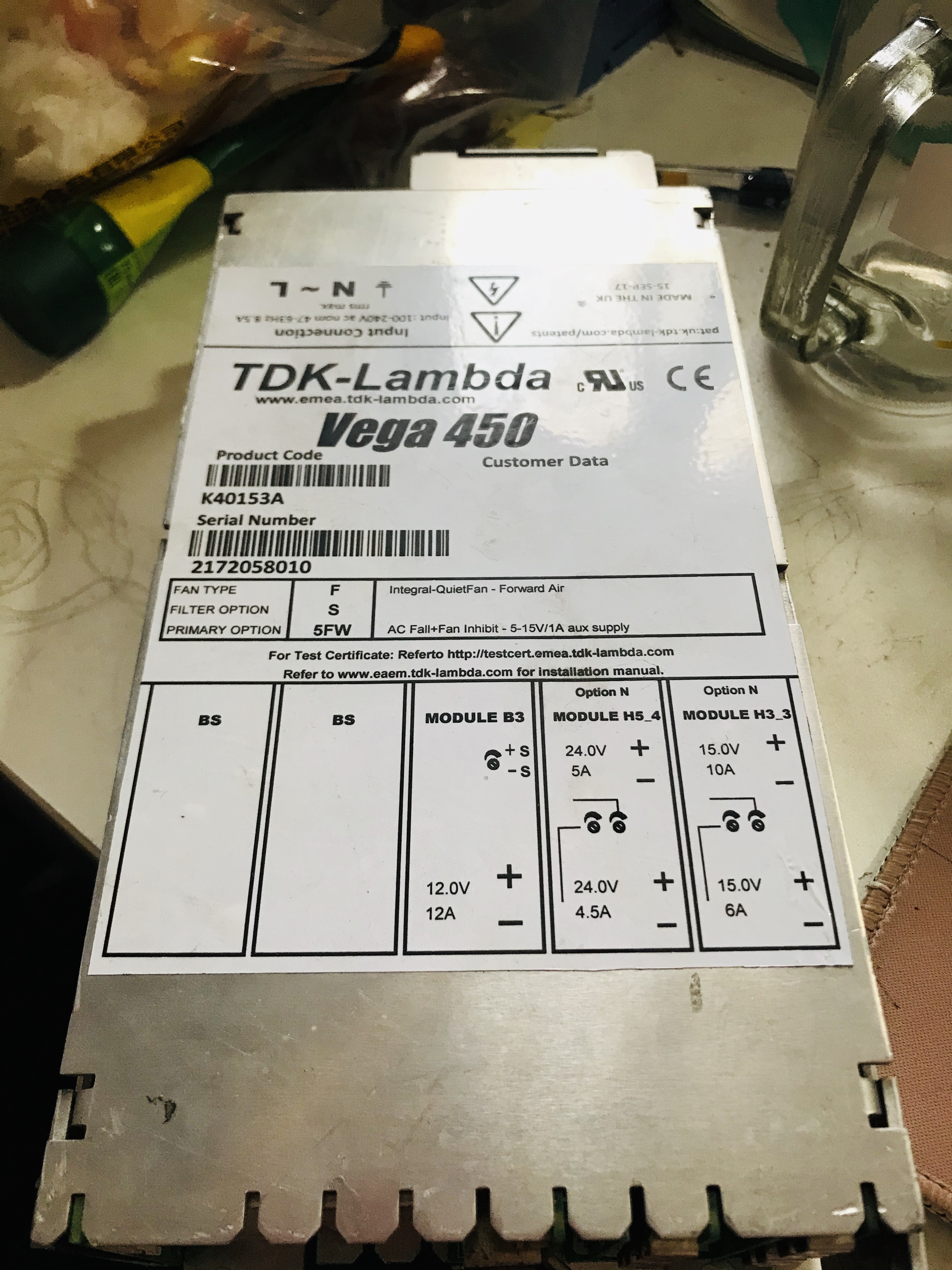 TDK-LAMBDA VEGA 450 K40153A电源有出售及
