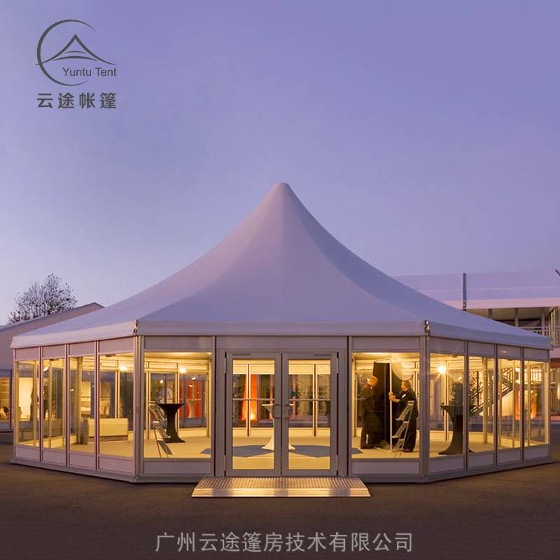 山东铝合金篷房生产定制 云途多边形大型商业展览活动玻璃帐篷