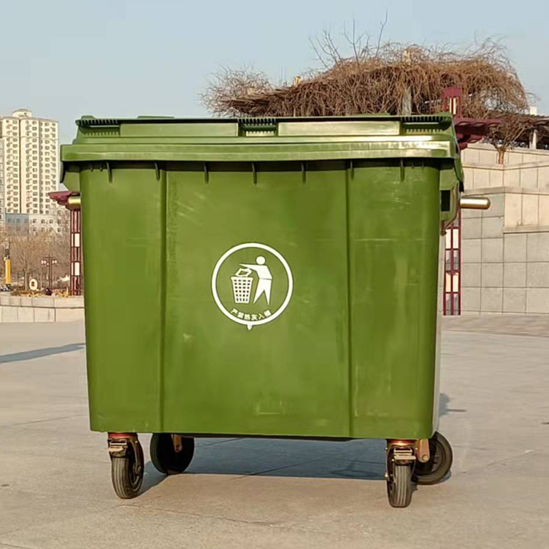 重庆蓝色铁垃圾桶 支持定制 四分类挂车铁制垃圾桶