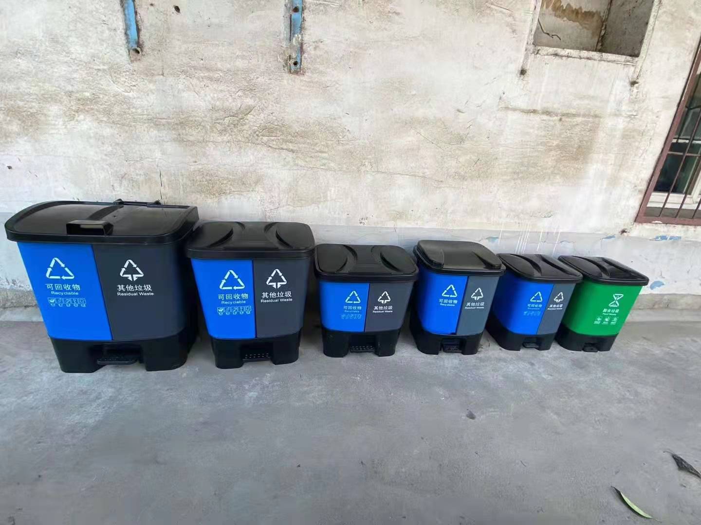 分类垃圾桶手工 小区垃圾桶