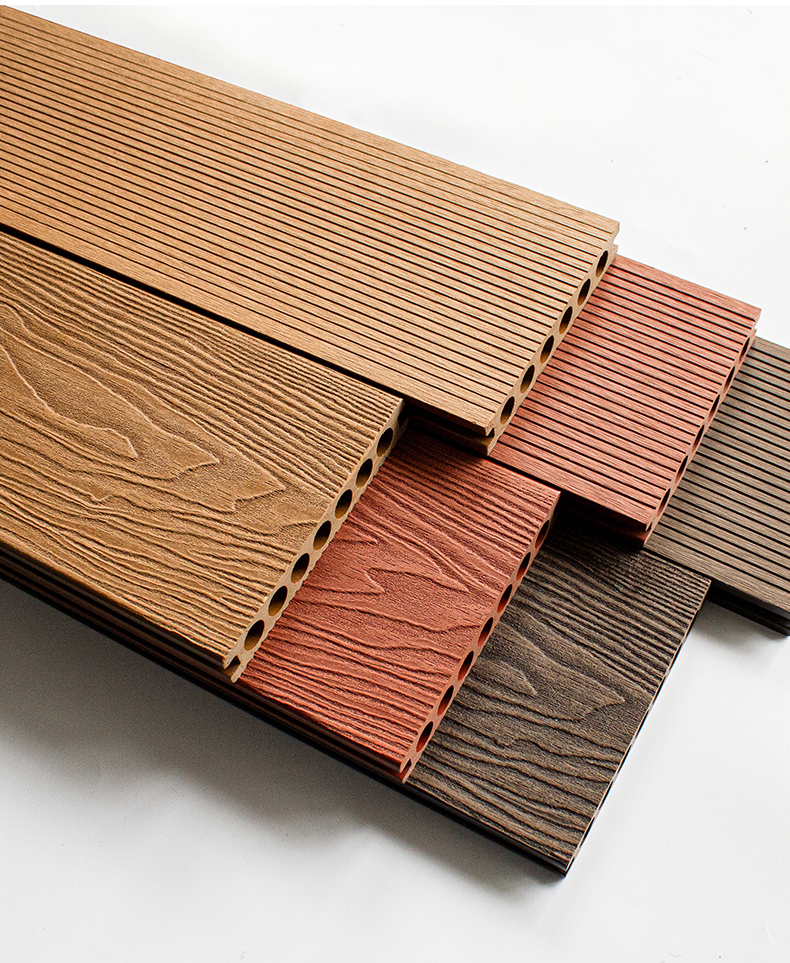 大连塑木地板安装 圆孔塑木地板 方孔塑木地板 实心塑木地板