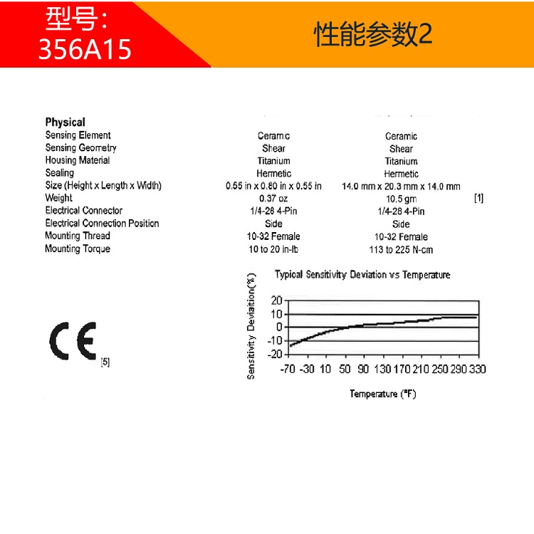 美国PCB-356A15-振动加速度-传感器