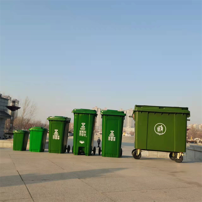 沧州户外四分类垃圾桶 脚踏式垃圾桶 塑料垃圾桶 公园小区垃圾桶