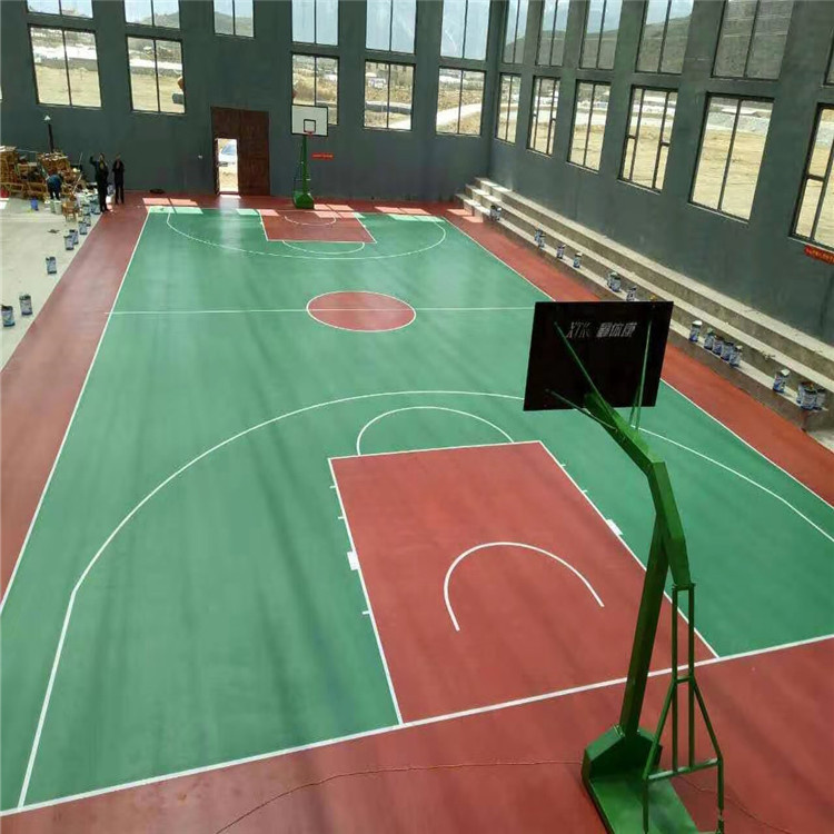 内江篮球场塑胶地板施工
