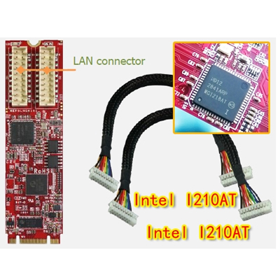 EGPL-G201 Intel I210AT innodisk网口转接卡M.2转出2个 千兆网口
