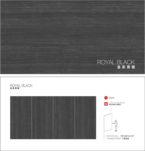 意大利施恩德岩板 SCHENDER **黑檀 ROYAL BLACK 1500x3000x6mm 陶瓷岩板