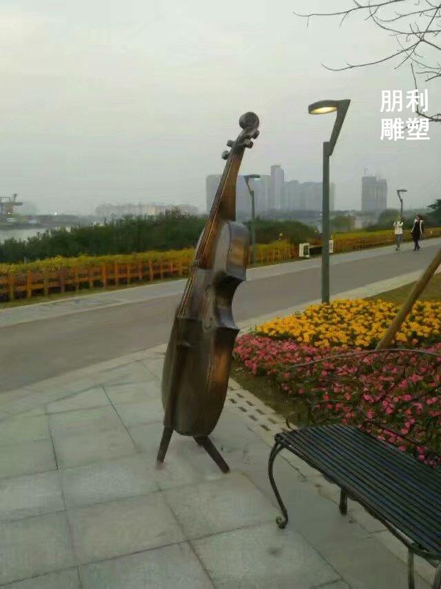 大提琴雕塑定制生产 城市园林乐器类 不锈钢琴雕塑