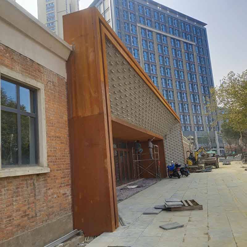 厂家供应09cupcrnia耐候红锈钢板室外景观镂空焊接安装工程