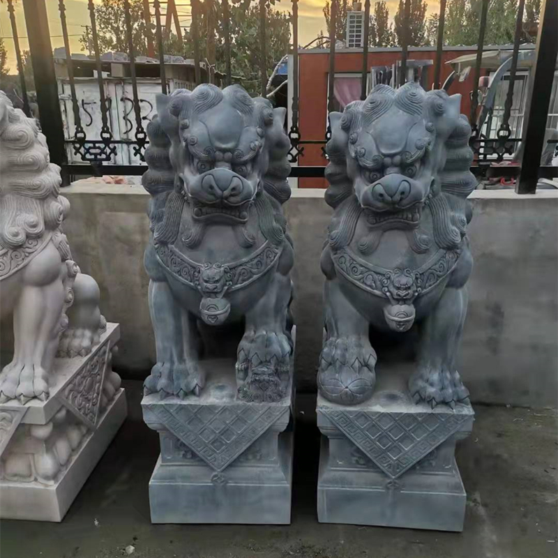 门口狮子 制作 汉白玉狮子雕塑