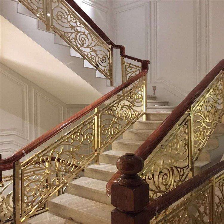 法式艺术铝雕刻/浮雕钛金护栏 铜楼梯扶手时尚搭配