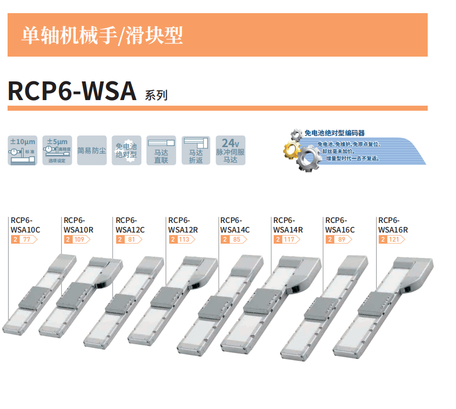 IAI滑块电缸RCP6-WSA10C,RCP6-WSA10R,RCP6-WSA12C,RCP6-WSA12R RCP6-WSA14C,RCP6-WSA14R,RCP6-WSA16C