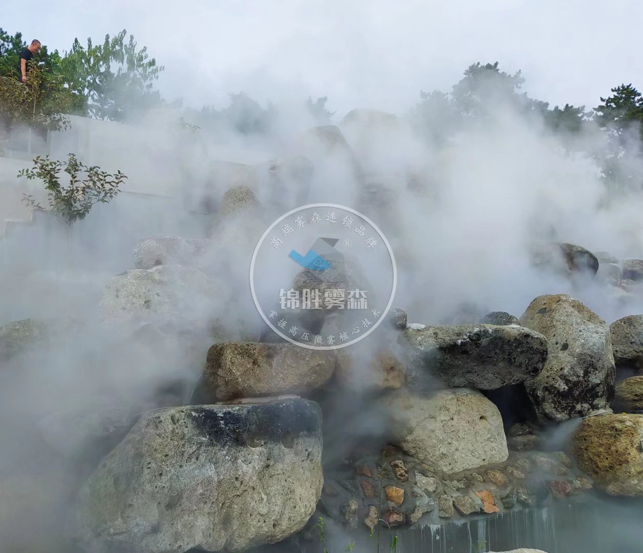 景观人造雾 景观喷雾 喷雾造景 广东园林 仙气腾腾