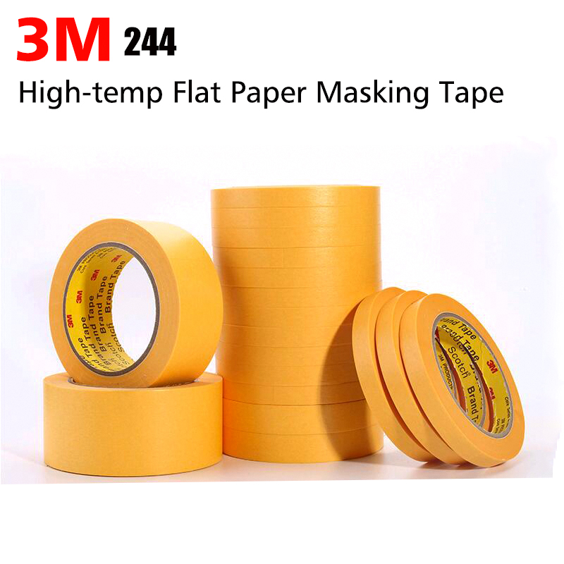 244美纹纸胶带 无痕耐高温和纸遮蔽胶带 手撕汽车喷漆保护胶带