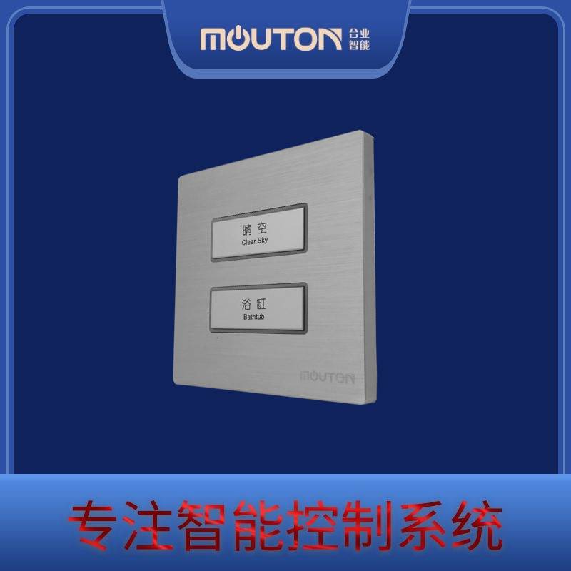 MOUTON 酒店客房墙壁联体组合开关 强电RS485铝拉丝 智能轻触面板