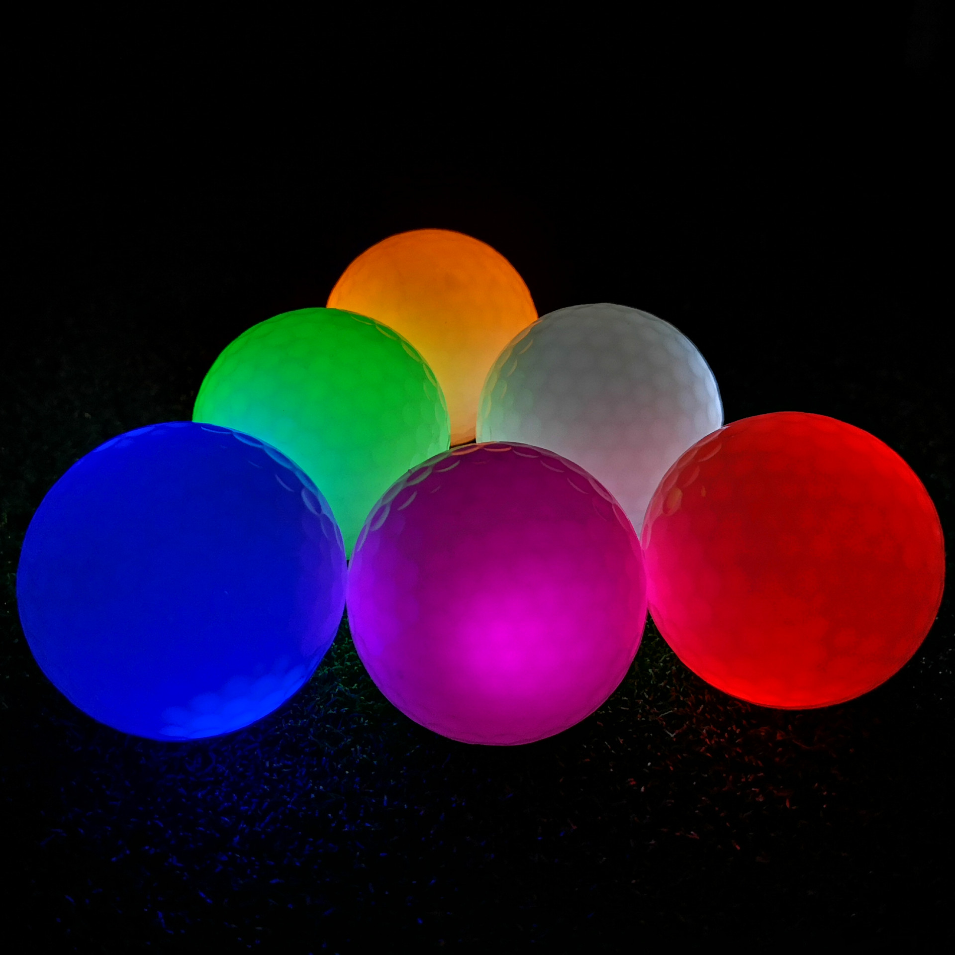 全新高尔夫夜光球 led练习闪光球 草坪洞洞小白球6种颜色可选