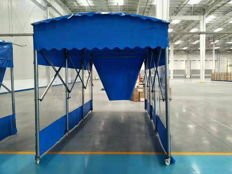 推拉雨蓬移動雨篷倉庫物流蓬工地蓬雨蓬訂做伸縮式雨棚大排檔雨蓬